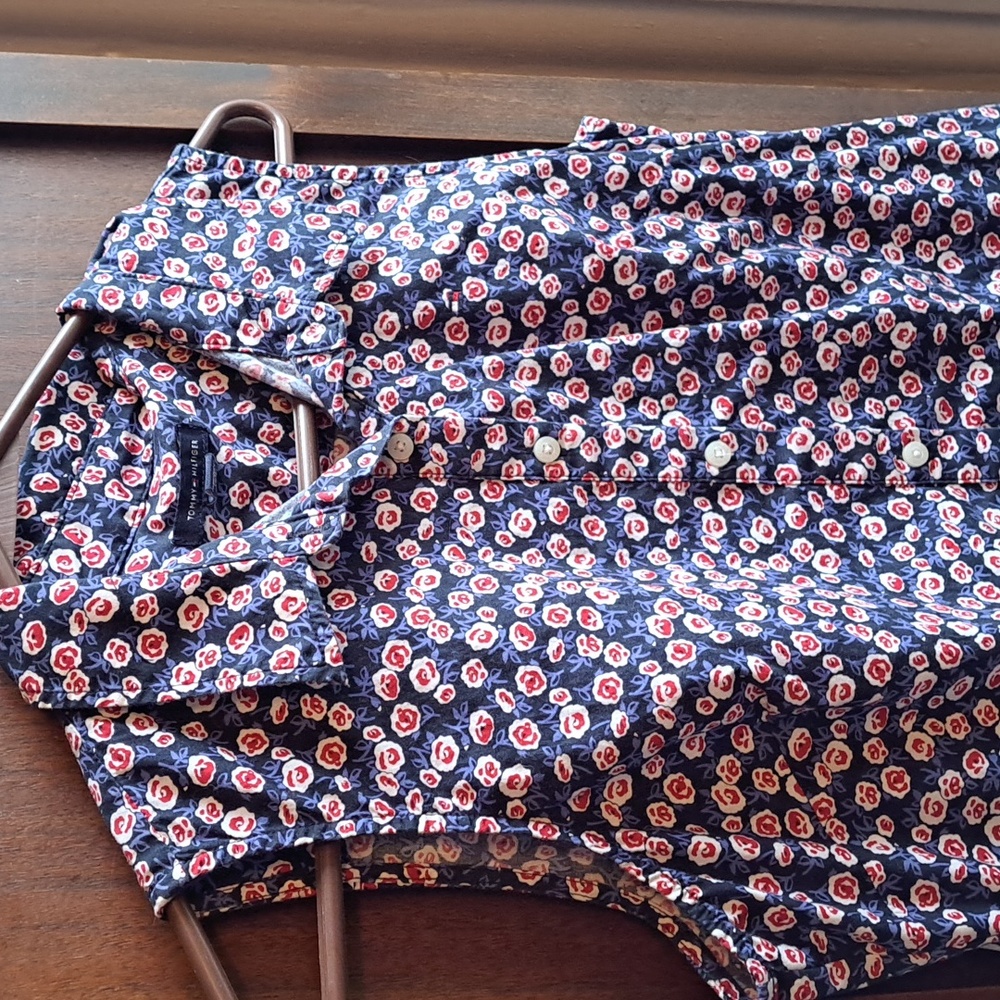 Tommy Hilfiger size 8 woman's red white and blue floral cotton sleeveless dress - Picture 3 of 6